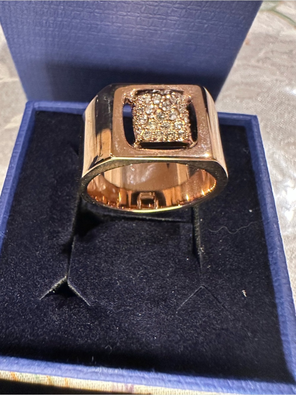 Swarovski Tactic Rose Gold Ring - 1179792 - NIB - Size 58 (7 1/2 US)